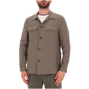 Linen shirt with patch pockets