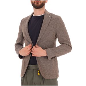 Giacca beige in cotone con bottoni