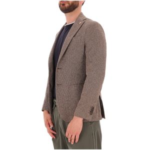Giacca beige in cotone con bottoni