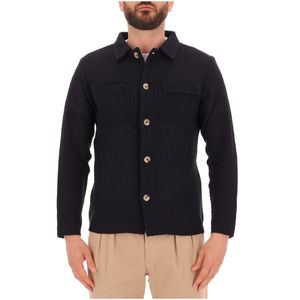 Blue cotton perforated shirt