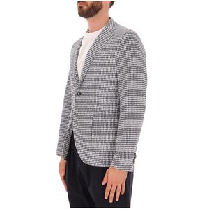 Houndstooth jersey jacket