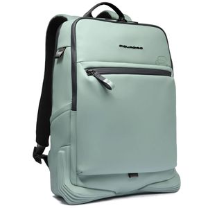 Leather laptop backpack with anti-scratch inserts