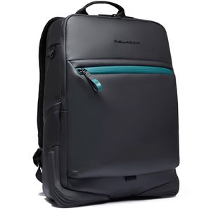 Leather laptop backpack with anti-scratch inserts