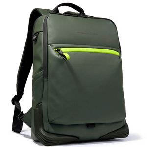 Leather laptop backpack with anti-scratch inserts