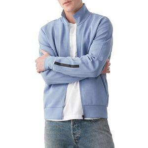 Zip-up sweatshirt with logo on the sleeve