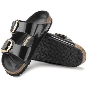 Ciabatta Arizona Big Buckle  Shine Black Narrow fit