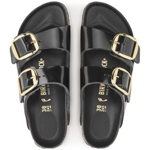Ciabatta Arizona Big Buckle  Shine Black Narrow fit