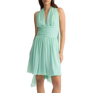 Abito corto verde con drappeggio