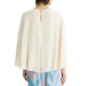Crepe de chine blouse with white belt