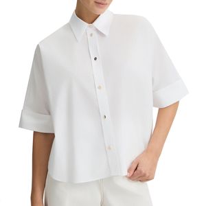 White cotton boxy shirt