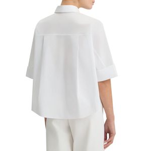 White cotton boxy shirt
