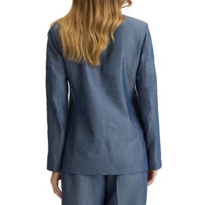 Blazer in misto lino effetto denim