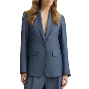 Blazer in misto lino effetto denim