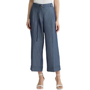 Pantalone in misto lino effetto denim