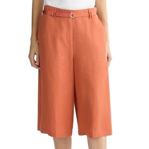 Linen blend Bermuda shorts with belt