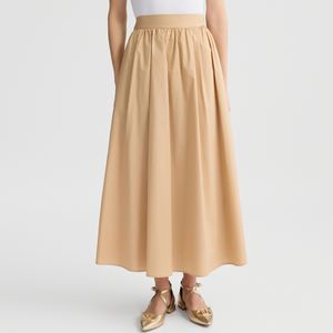 Poplin skirt with elastic waist