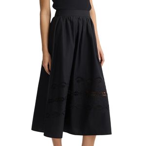 Black cotton skirt with embroidery