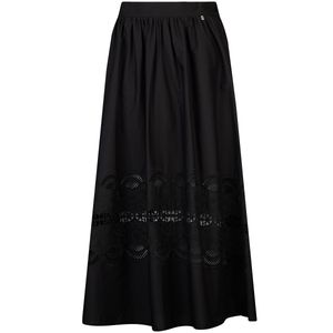 Black cotton skirt with embroidery