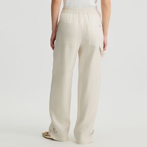 Beige viscose jogging pants