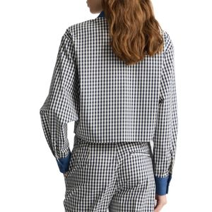 Striped cropped shirt with buttons