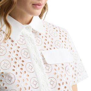 Cropped shirt with embroidery
