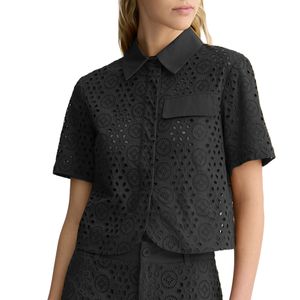 Cropped shirt with embroidery