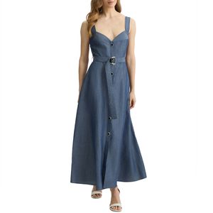 Linen dress with belt