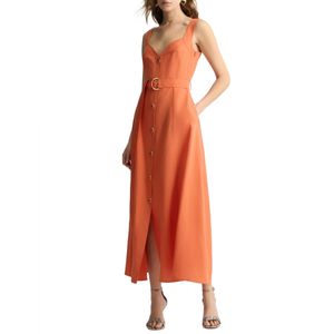 Linen dress with belt