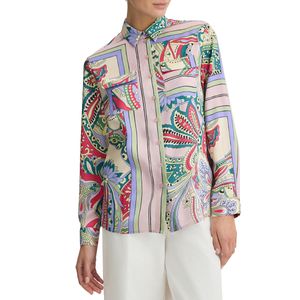 Satin shirt with all-over print