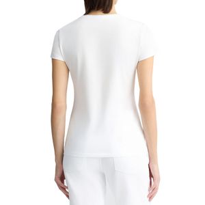 T-shirt bianca in cotone con stampa