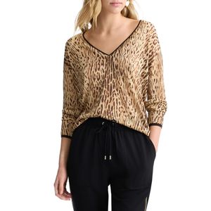 Maglia con scollo a V e stampa all over