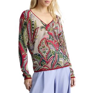 Maglia con scollo a V e stampa all over