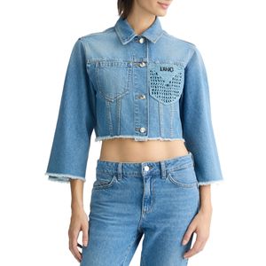 Blue denim cropped jacket