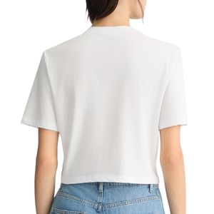 T-shirt in cotone con charm oro