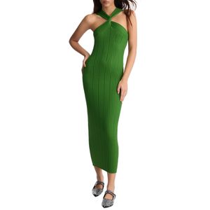 Abito a tubino in maglia verde