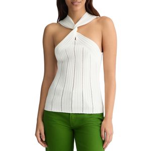 Top bianco traforato