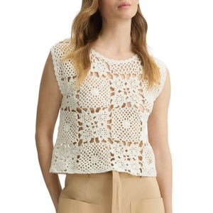 Top in maglia crochet bianco