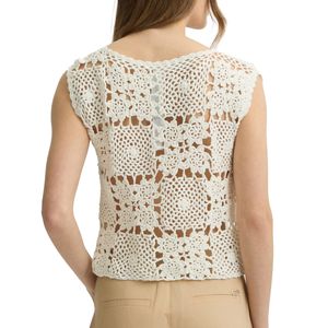 Top in maglia crochet bianco