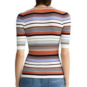 Striped V-neck T-shirt