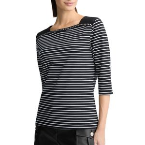 Striped sweater with 3/4 sleeves