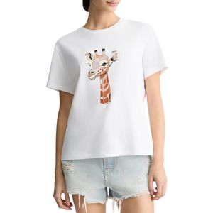 Cotton T-shirt with rhinestone print