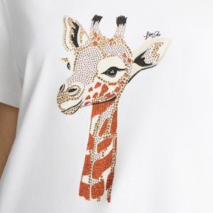Cotton T-shirt with rhinestone print
