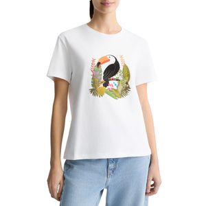 Cotton T-shirt with rhinestone print