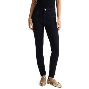 Pantaloni a 5 tasche con strass