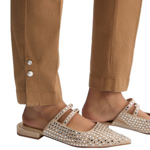 Pantalone chino cropped in raso stretch
