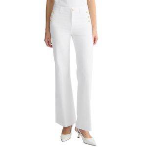 Pantalone flare con bottoni dorati