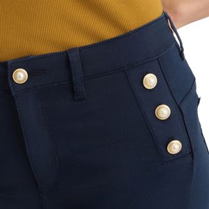 Pantalone flare con bottoni dorati