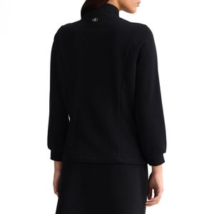Felpa nera con zip e strass