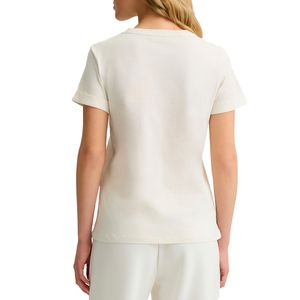 T-Shirt bianca con fiori e strass