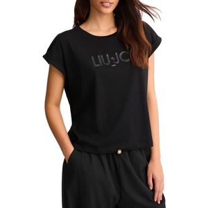 T-Shirt con logo e risvolti